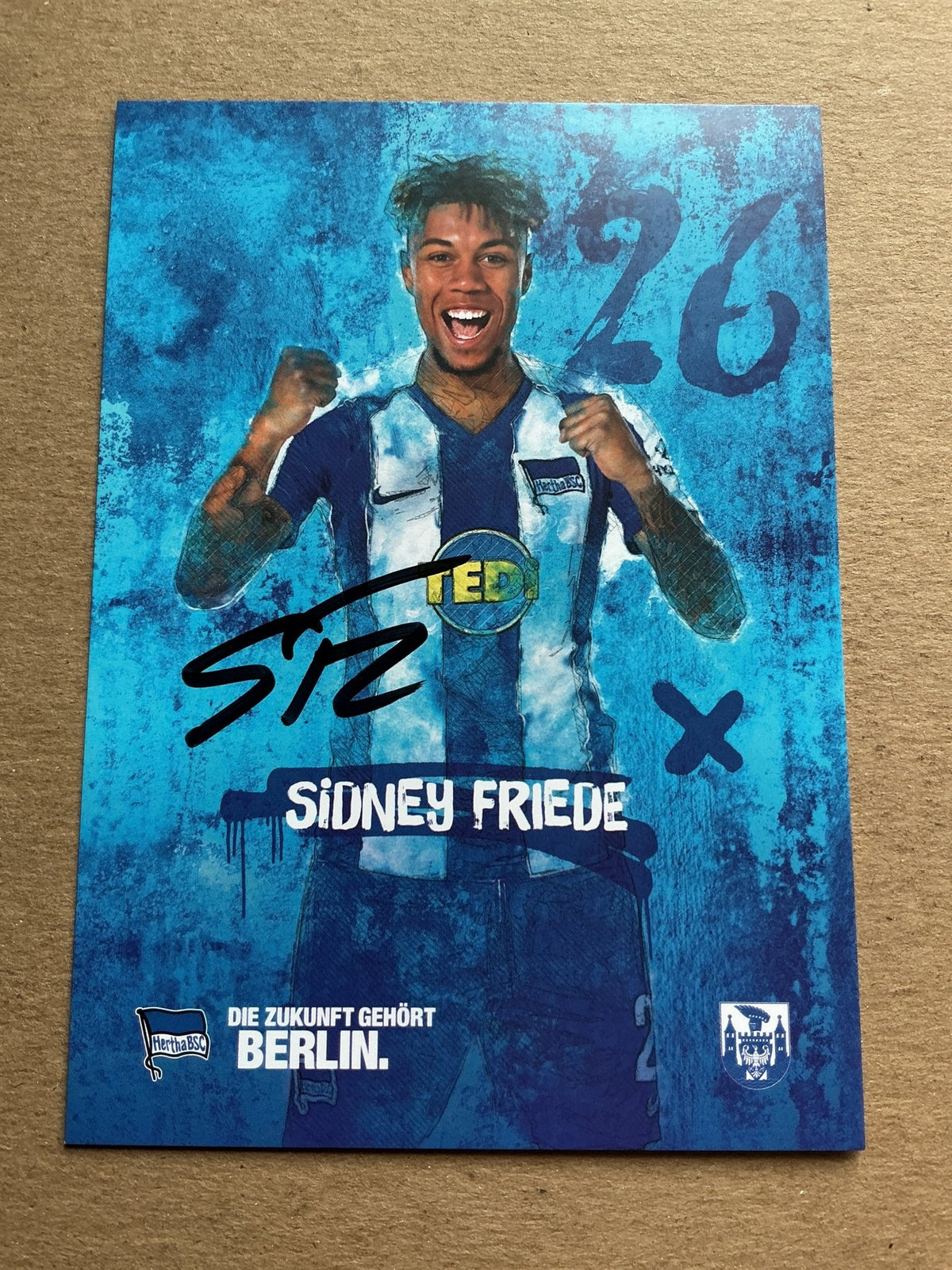 Sidney Friede, Germany 🇩🇪 Hertha BSC Berlin 2019/20 hand signed - Autographs-World
