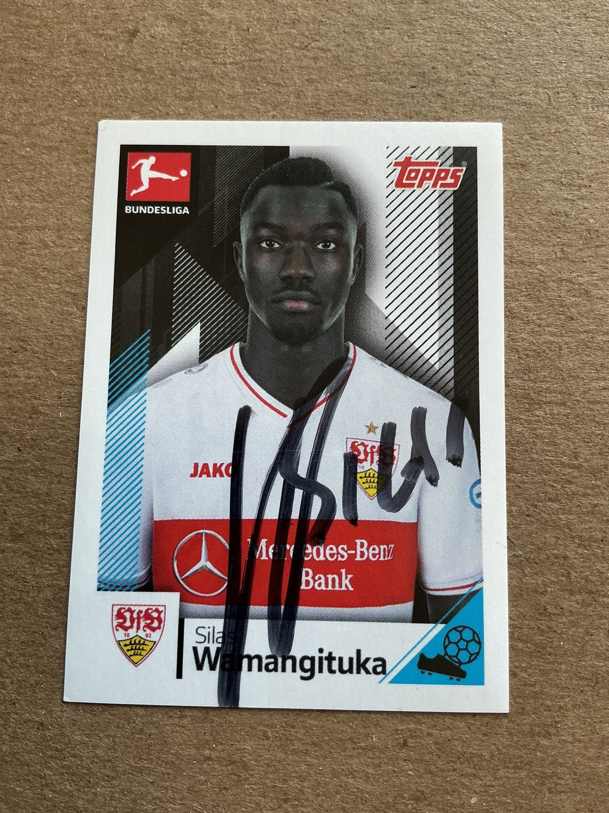 Silas Katompa Mvumpa, Democratic Republic of Kongo 🇨🇩 VfB Stuttgart 2020/21 Topps hand signed - Autographs-World