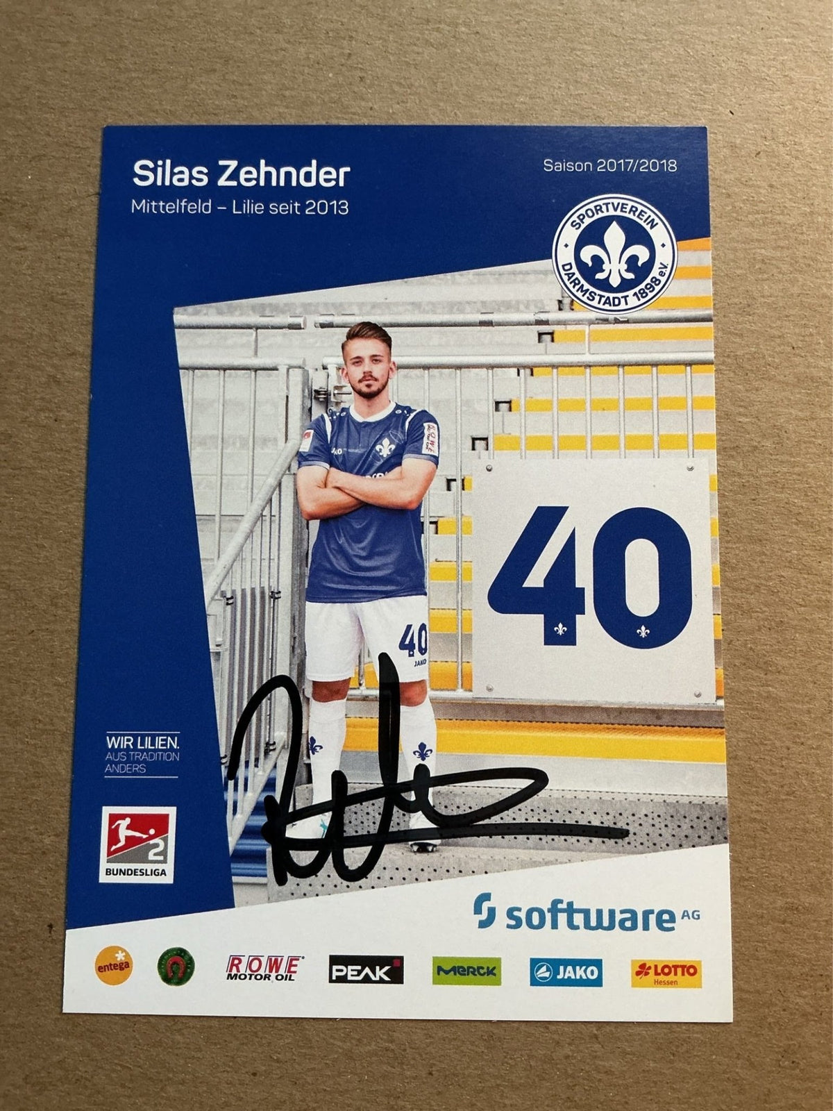Silas Zehnder, Germany 🇩🇪 SV Darmstadt 98 2017/18 hand signed - Autographs-World