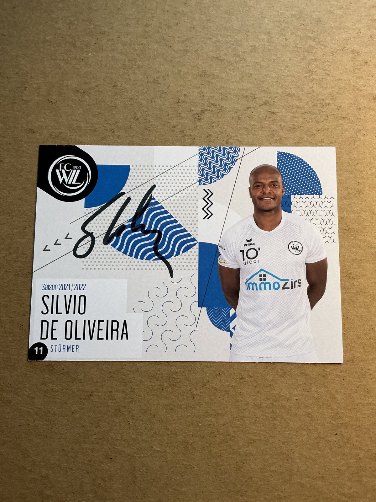 Silvio de Oliveira, Brazil 🇧🇷 FC Wil 2021/22 hand signed - Autographs-World