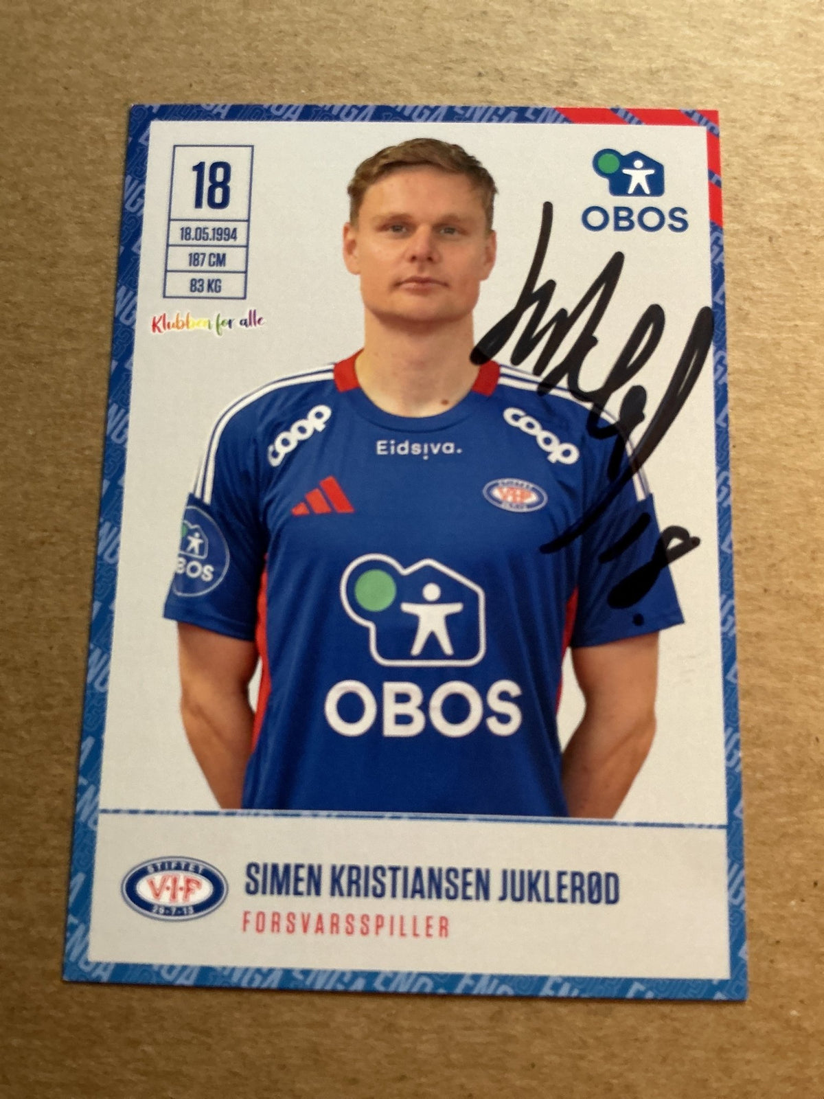Simen Juklerød, Norway 🇳🇴 Vålerenga Fotball 2024/25 hand signed - Autographs-World