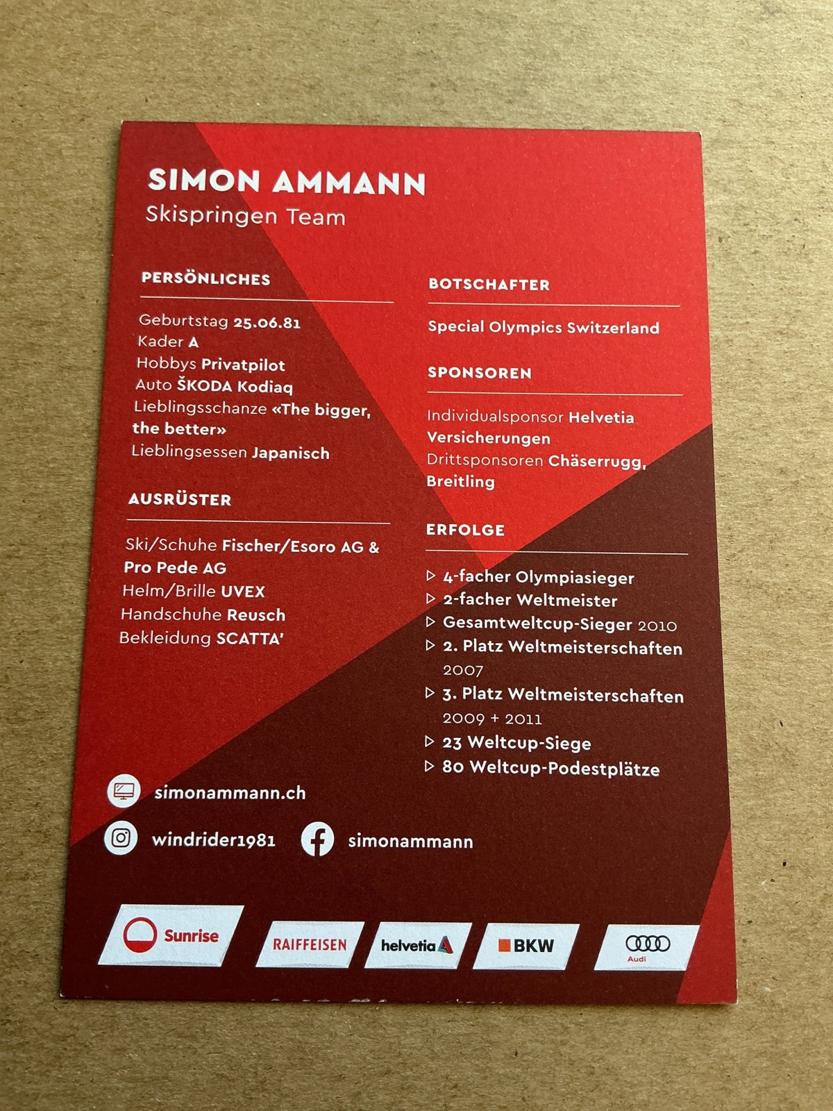 Simon Ammann, Switzerland 🇨🇭 Ski Jumping Winter 2023/24 hand signed - Autographs-World
