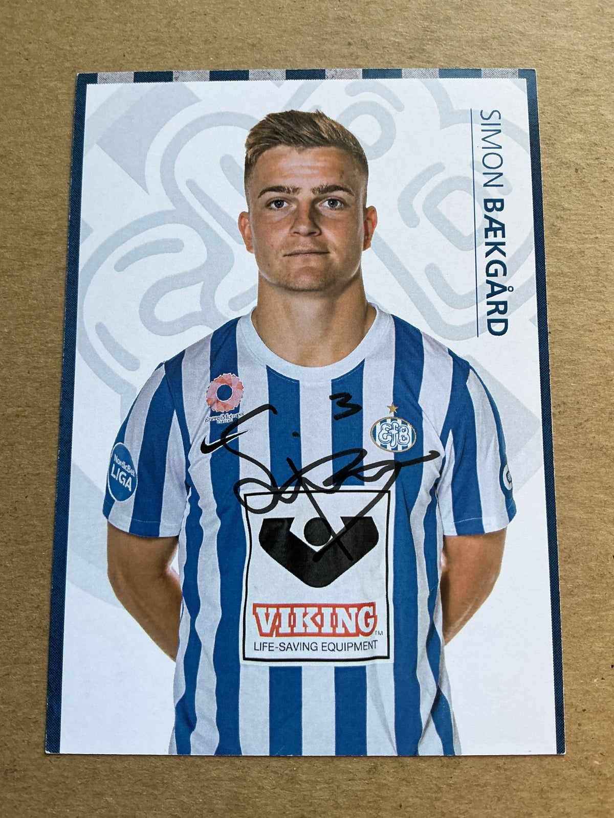 Simon Bækgård, Denmark 🇩🇰 Esbjerg fB 2021/22 hand signed - Autographs-World