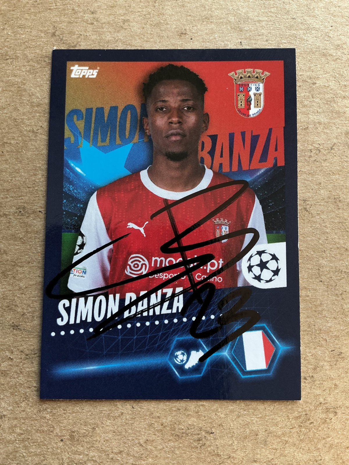 Simon Banza, DR Kongo 🇨🇩 SC Braga 2023/24 Topps hand signed - Autographs-World