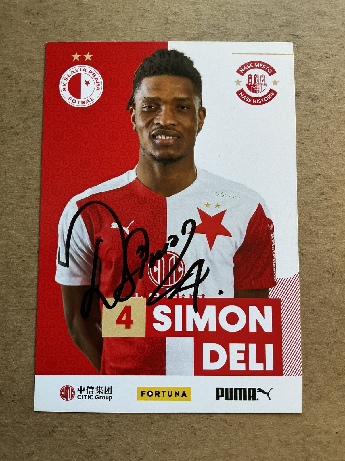 Simon Deli, Ivory Coast 🇨🇮 SK Slavia Prague 2020/21 hand signed - Autographs-World