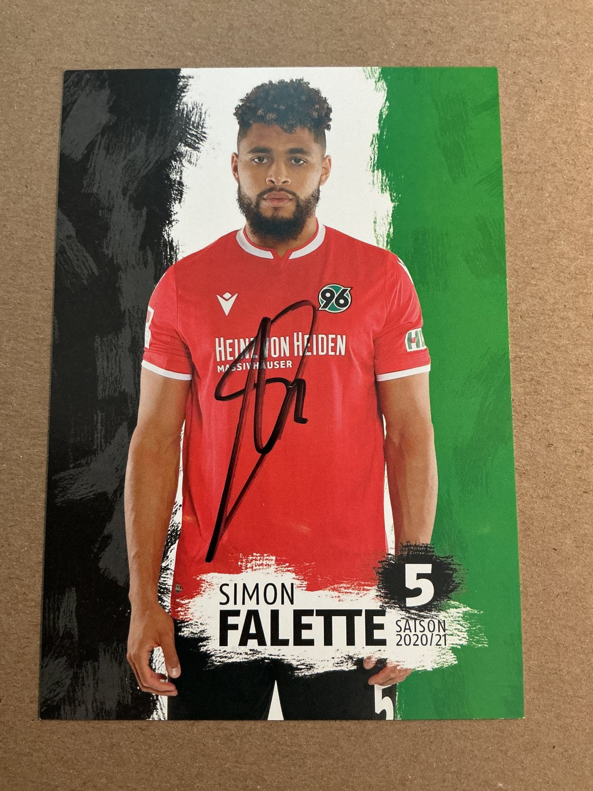 Simon Falette, Guinea 🇬🇳 Hannover 96 2020/21 hand signed - Autographs-World