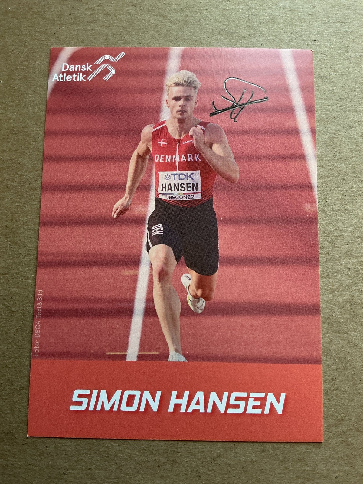 Simon Hansen, Denmark 🇩🇰 Athletics Summer Olympics 2024 hand signed - Autographs-World