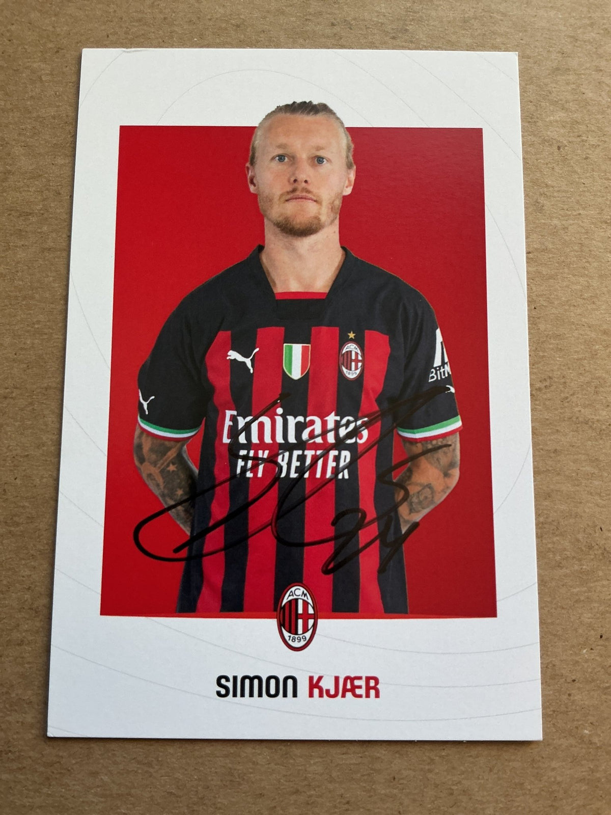 Simon Kjær, Denmark 🇩🇰 AC Milan 2022/23 hand signed - Autographs-World