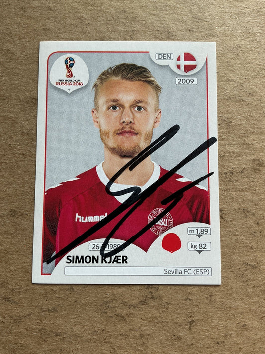 Simon Kjær, Denmark 🇩🇰 FIFA World Cup 2018 Panini hand signed - Autographs-World
