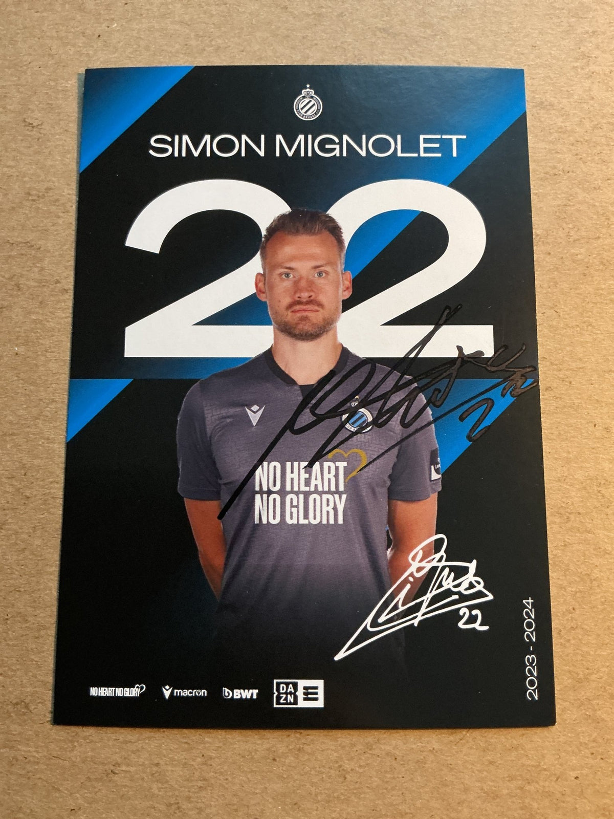 Simon Mignolet, Belgium 🇧🇪 Club Brugge 2023/24 hand signed - Autographs-World