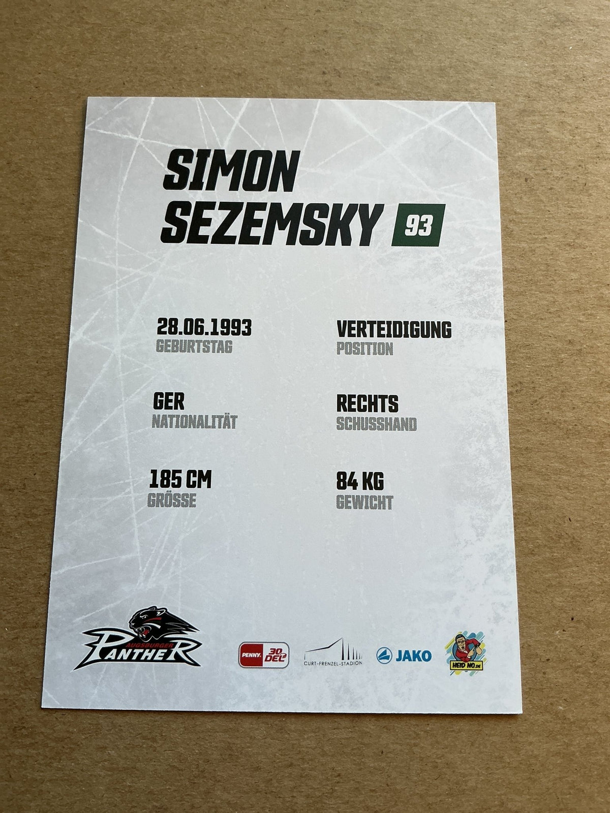 Simon Sezemsky, Germany 🇩🇪 Augsburg Panther 2023/24 hand signed - Autographs-World