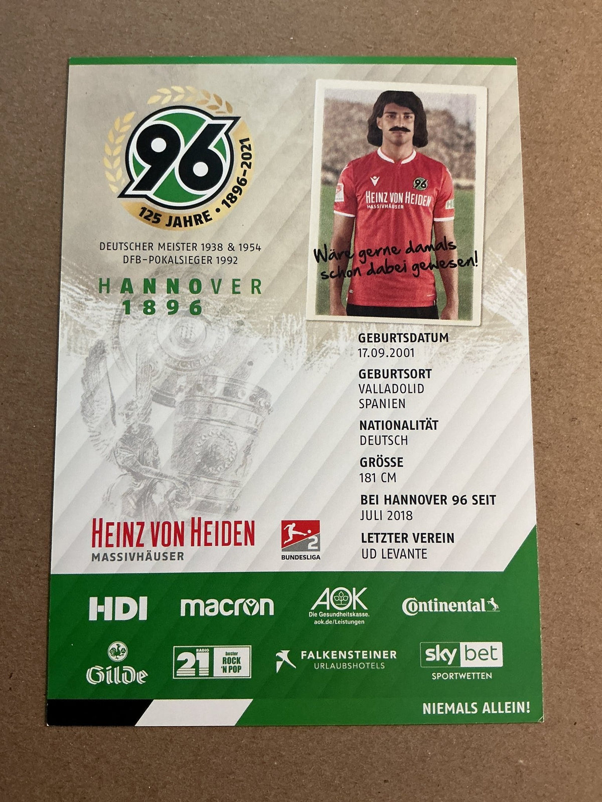 Simon Stehle, Germany 🇩🇪 Hannover 96 2020/21 hand signed - Autographs-World