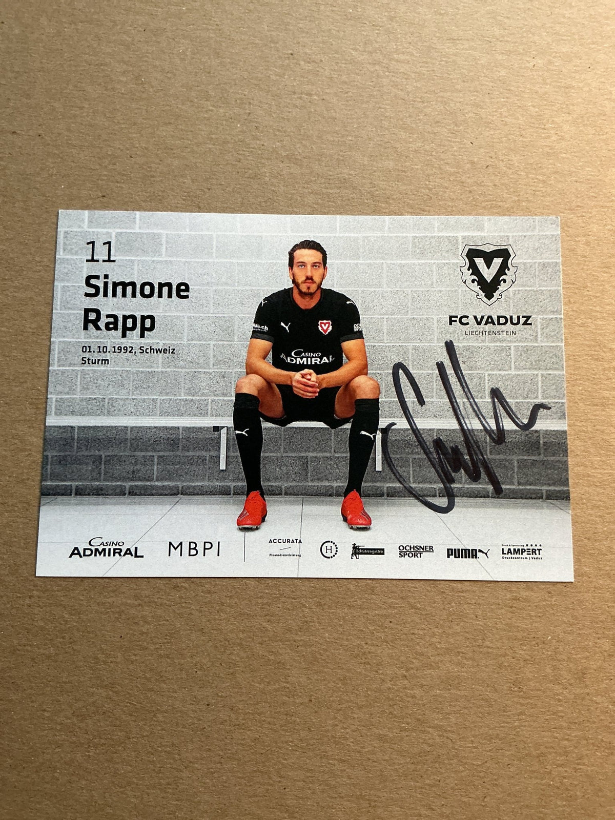 Simone Rapp, Switzerland 🇨🇭 FC Vaduz 2021/22 hand signed - Autographs-World