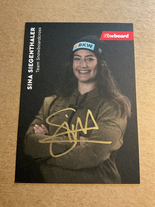 Sina Siegenthaler, Switzerland 🇨🇭 Snowboard Winter Sports 2024/25 hand signed - Autographs-World