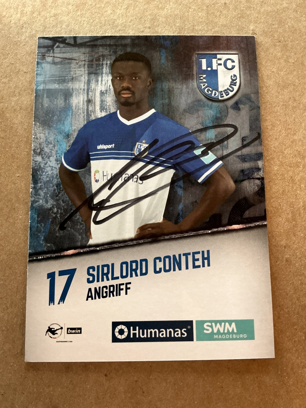Sirlord Conteh, Germany 🇩🇪 1.FC Magdeburg 2021/22 hand signed - Autographs-World