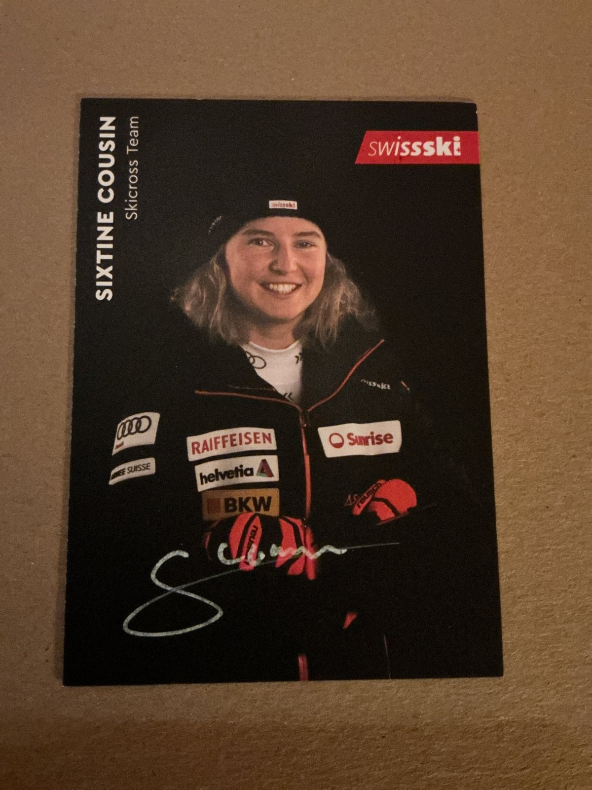 Sixtine Cousin, Switzerland 🇨🇭 Skicross 2023/24 hand signed - Autographs-World