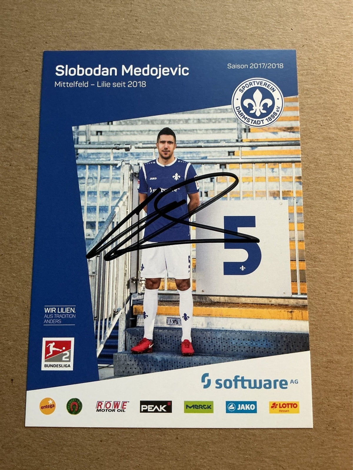 Slobodan Medojevic, Serbia 🇷🇸 SV Darmstadt 98 2017/18 hand signed - Autographs-World