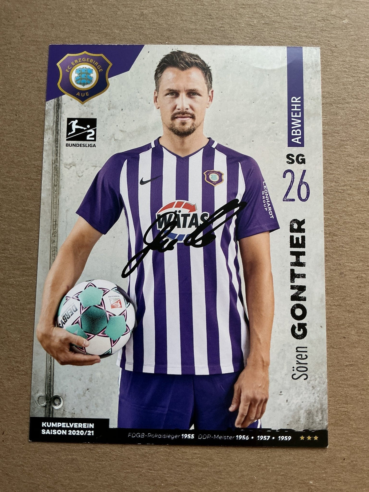 Sören Gonther, Germany 🇩🇪 FC Erzgebirge Aue 2020/21 hand signed - Autographs-World