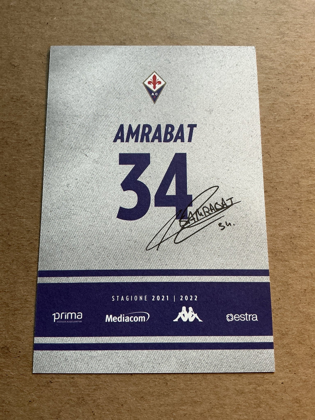 Sofian Amrabat, Morocco 🇲🇦 ACF Fiorentina 2021/22 hand signed - Autographs-World