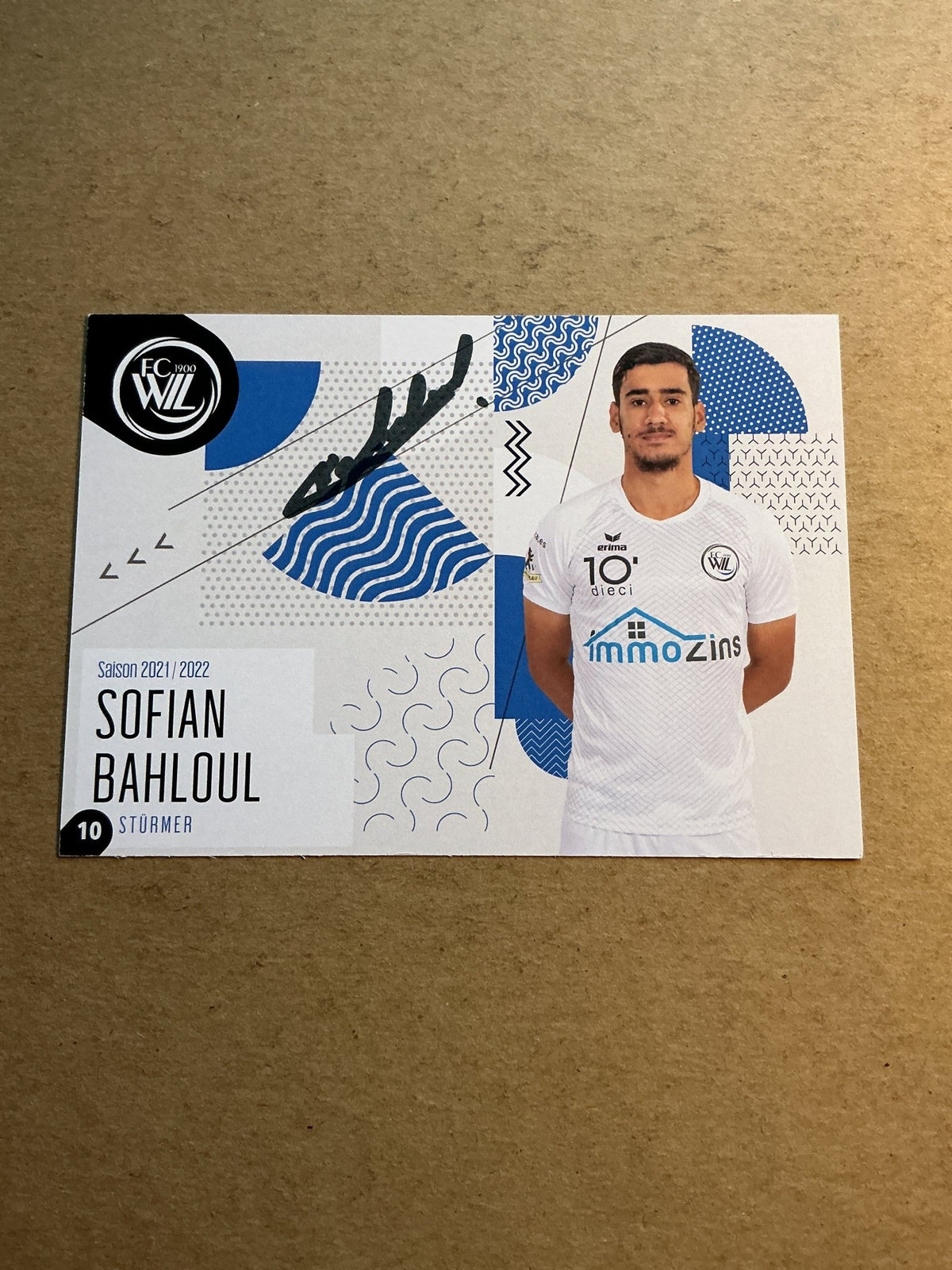 Sofian Bahloul, France 🇫🇷 FC Wil 2021/22 hand signed - Autographs-World