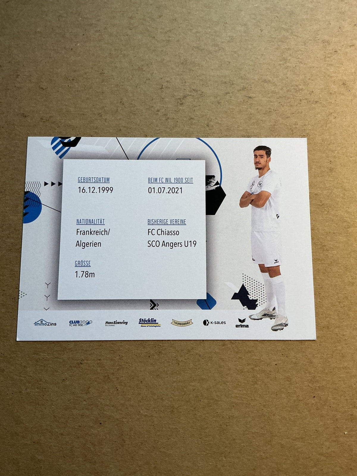 Sofian Bahloul, France 🇫🇷 FC Wil 2021/22 hand signed - Autographs-World