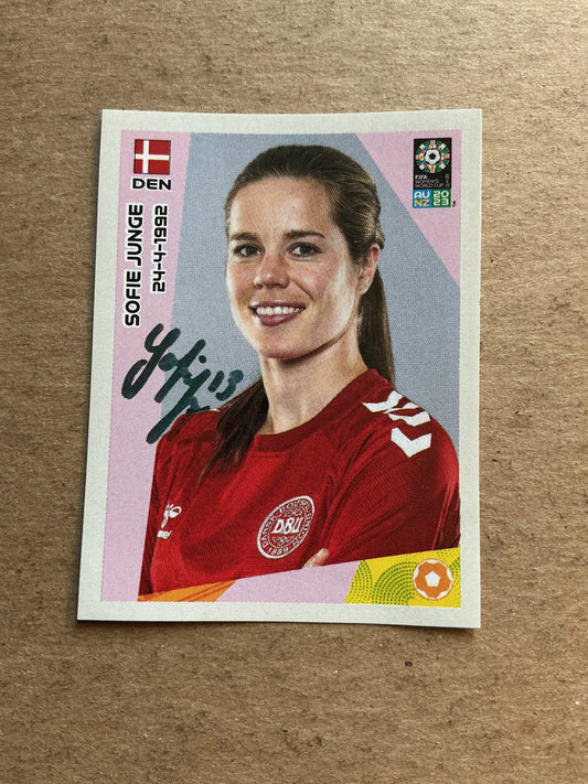 Sofie Junge Pedersen, Denmark 🇩🇰 FIFA Women’s World Cup 2023 Panini hand signed - Autographs-World