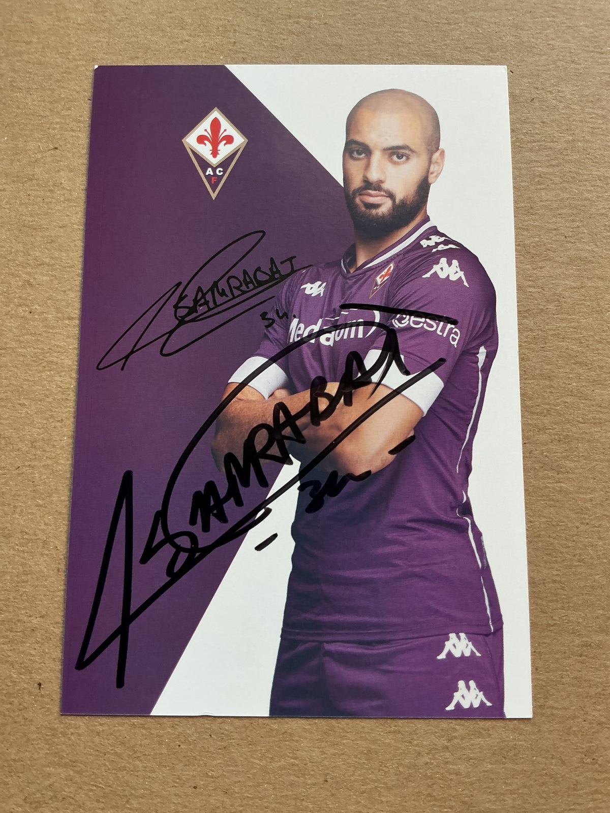 Sofyan Amrabat, Morocco 🇲🇦 ACF Fiorentina 2020/21 hand signed - Autographs-World