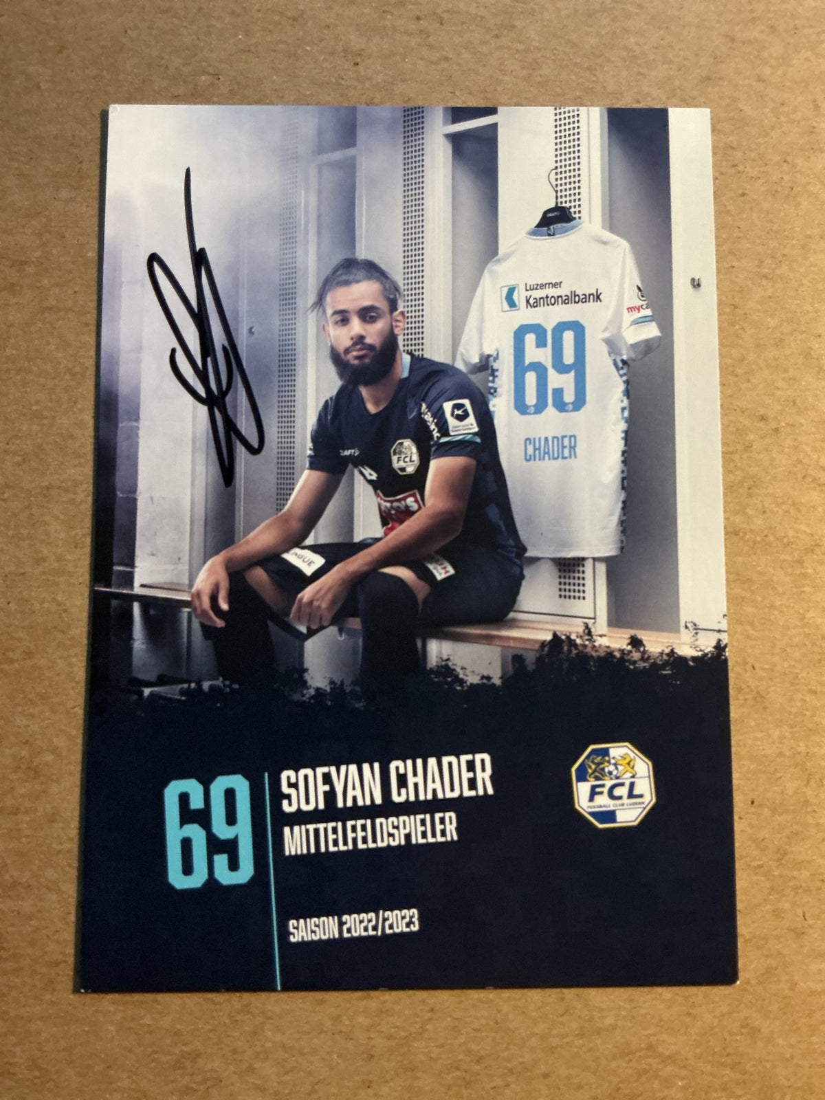 Sofyan Chader, France 🇫🇷 FC Luzern 2022/23 hand signed - Autographs-World