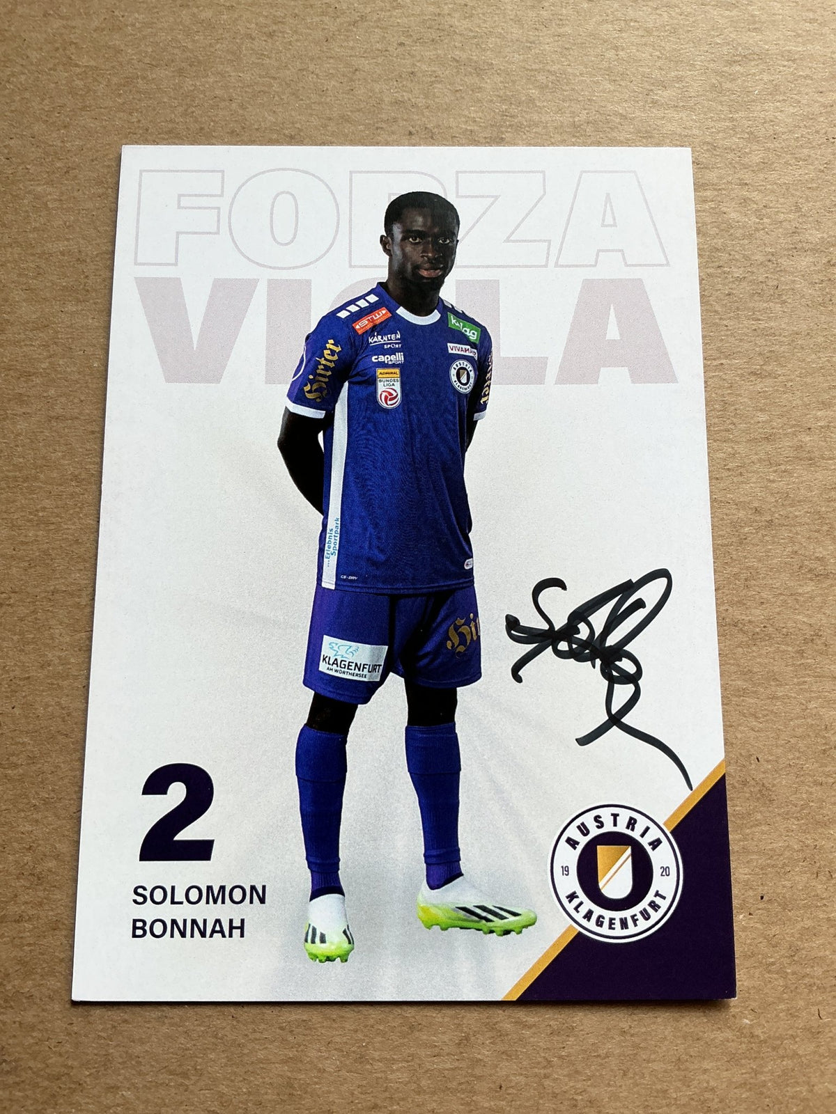 Solomon Bonnah, Netherlands 🇳🇱 Austria Klagenfurt 2023/24 hand signed - Autographs-World