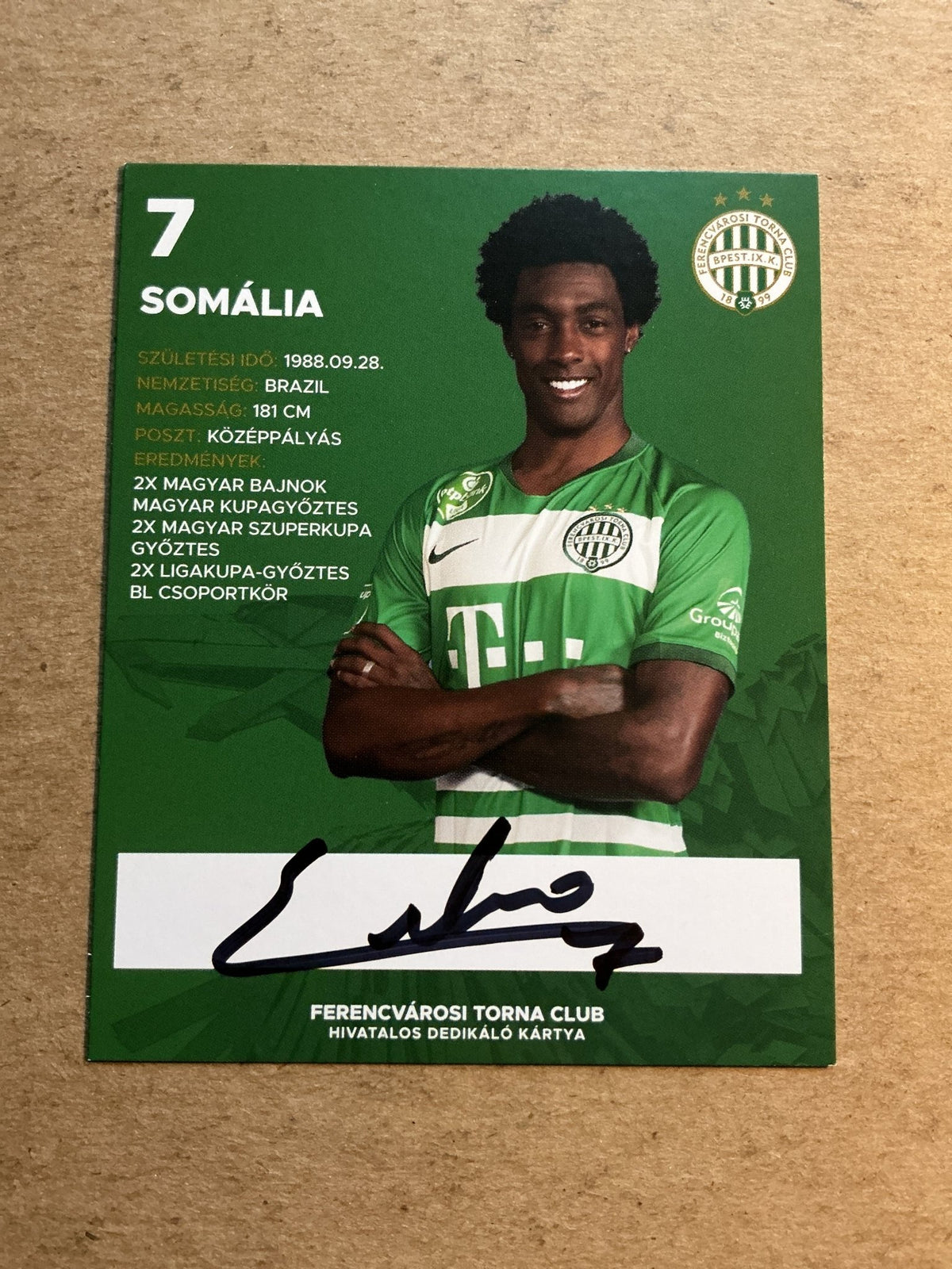 Somália, Brazil 🇧🇷 Ferencvaros TC 2021/22 hand signed - Autographs-World