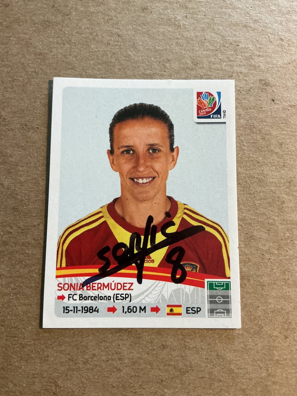 Sonia Bermudez, Spain 🇪🇸 FIFA Women’s World Cup 2015 Panini hand signed - Autographs-World