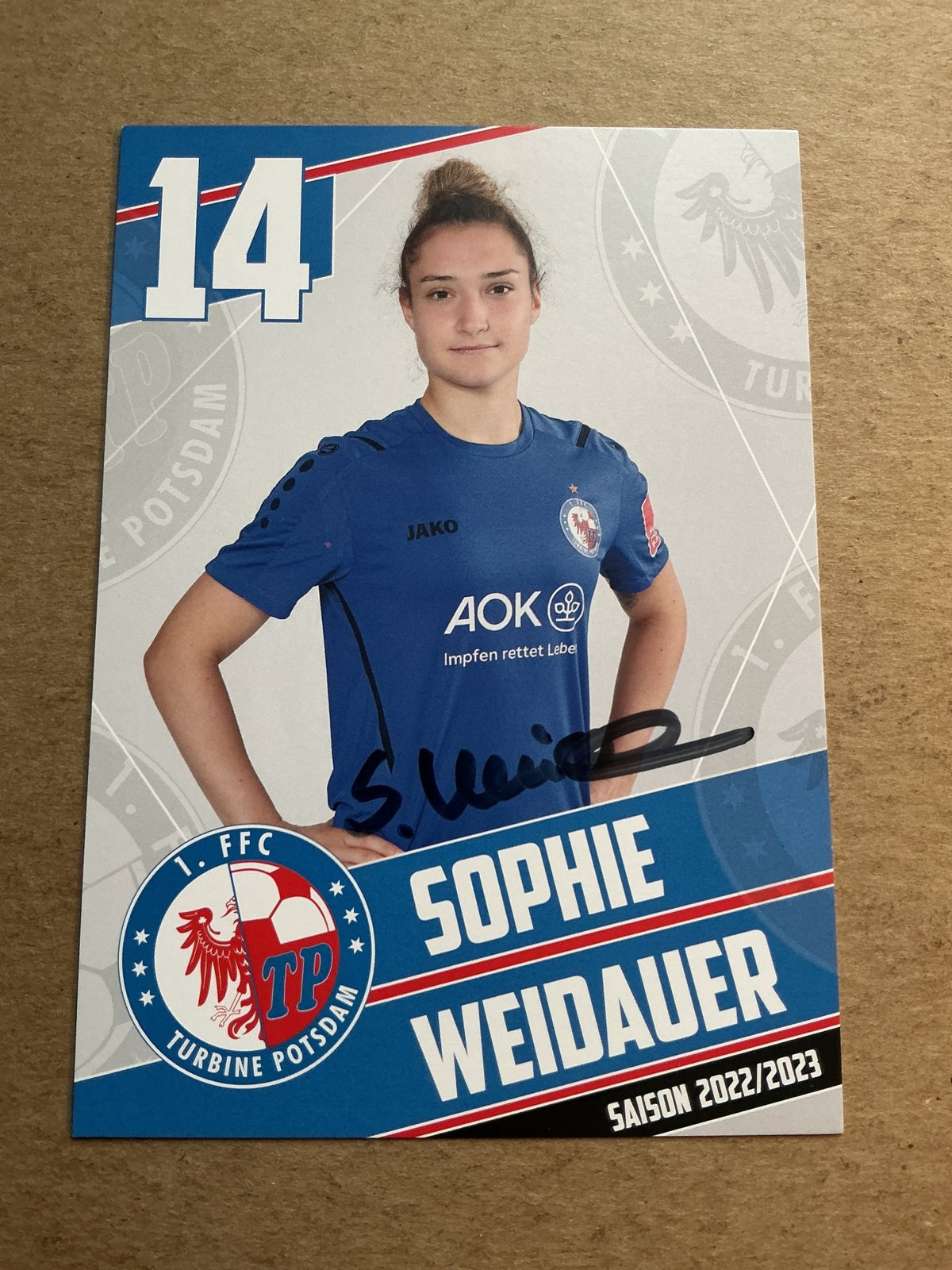 Sophie Weidauer, Germany 🇩🇪 Turbine Potsdam 2022/23 hand signed - Autographs-World
