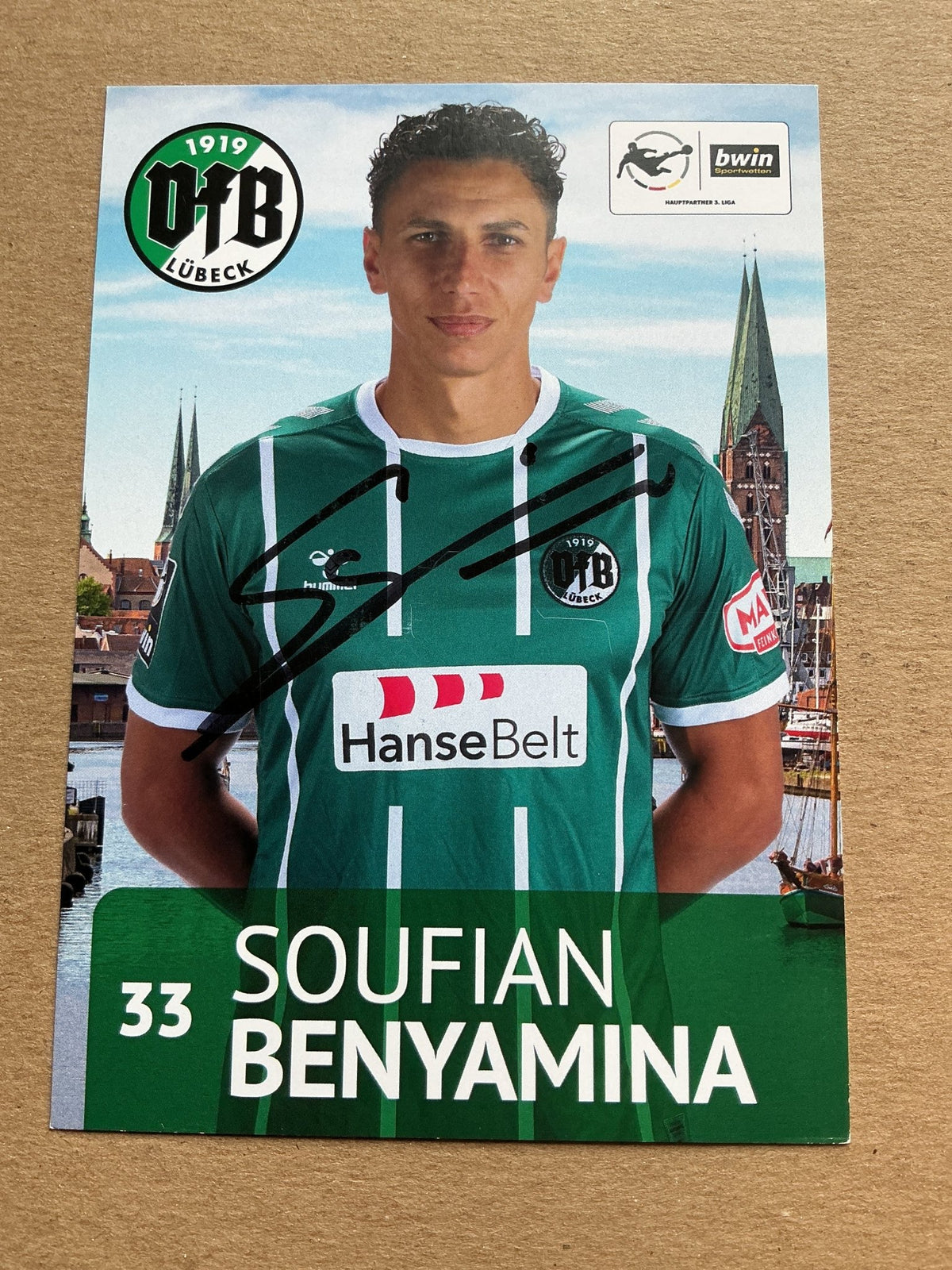 Soufian Benyamina, Germany 🇩🇪 VfB Lübeck 2020/21 hand signed - Autographs-World