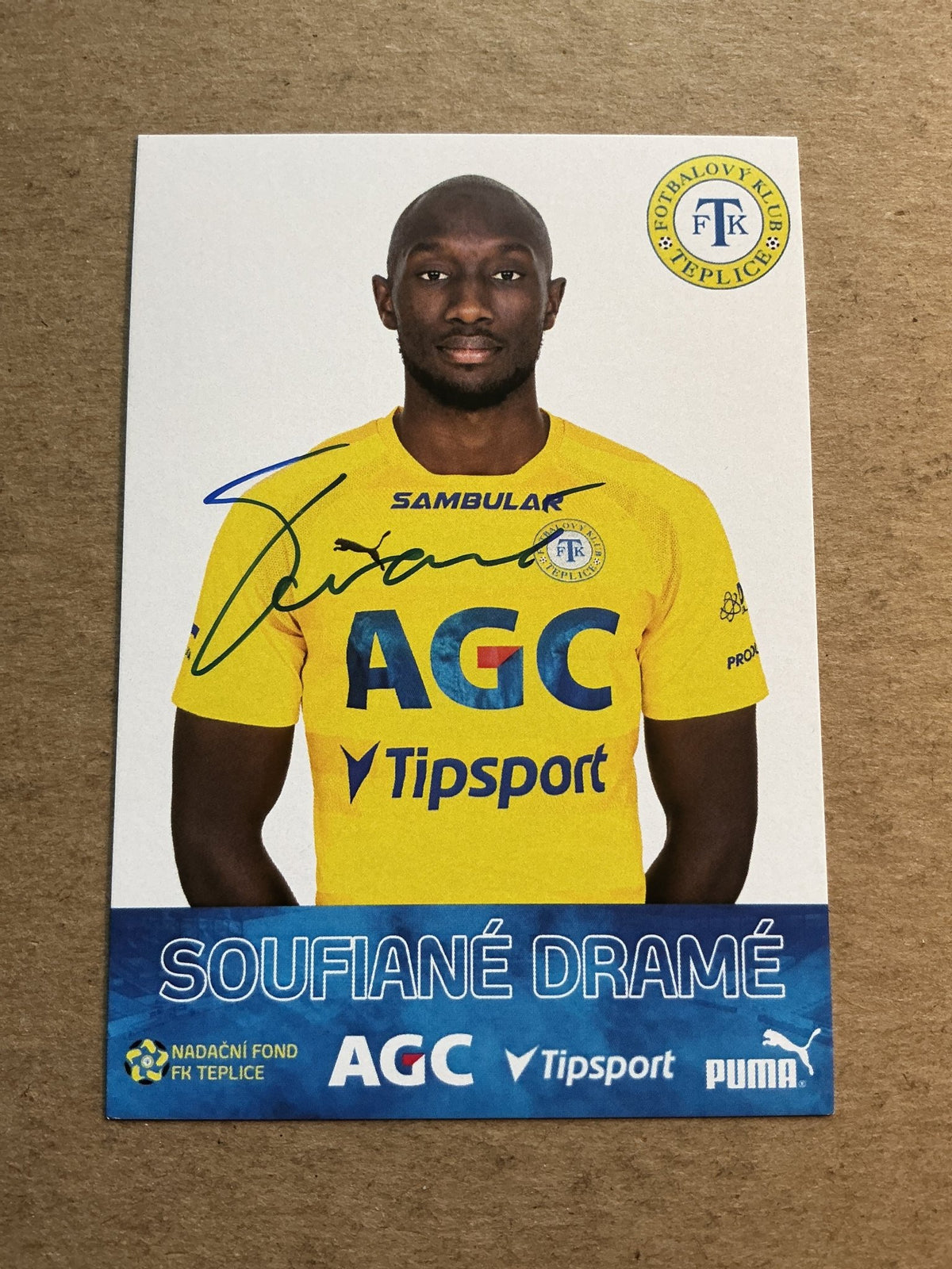 Soufiané Dramé, France 🇫🇷 FK Teplice 2022/23 hand signed - Autographs-World