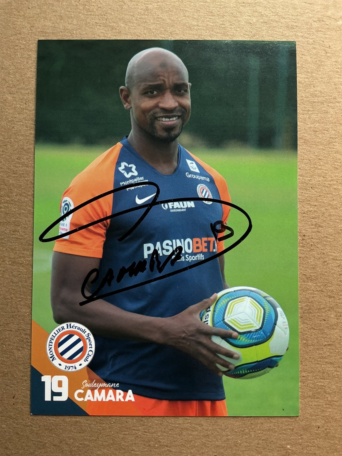 Souleymane Camara, Senegal 🇸🇳 Montpellier HSC 2019/20 hand signed - Autographs-World