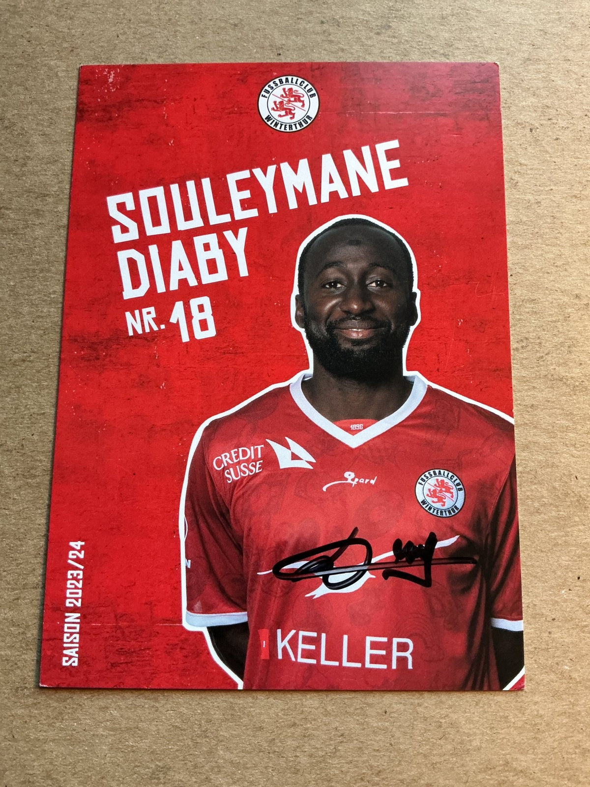 Souleymane Diaby, Ivory Coast 🇨🇮 FC Winterthur 2023/24 hand signed - Autographs-World