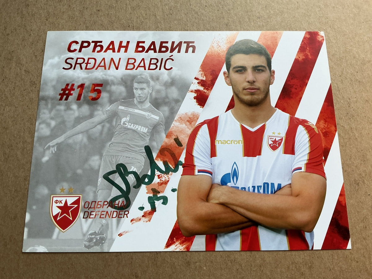 Srdan Babić, Serbia 🇷🇸 Red Star Belgrade 2019/20 hand signed - Autographs-World