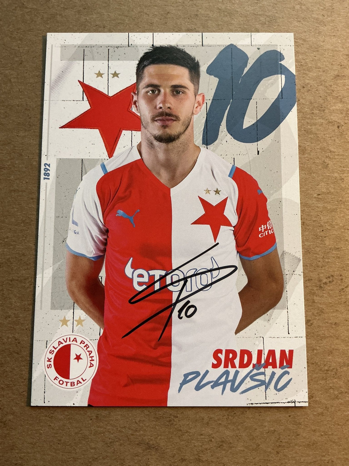 Srdjan Plavšić, Serbia 🇷🇸 SK Slavia Prague 2021/22 hand signed - Autographs-World