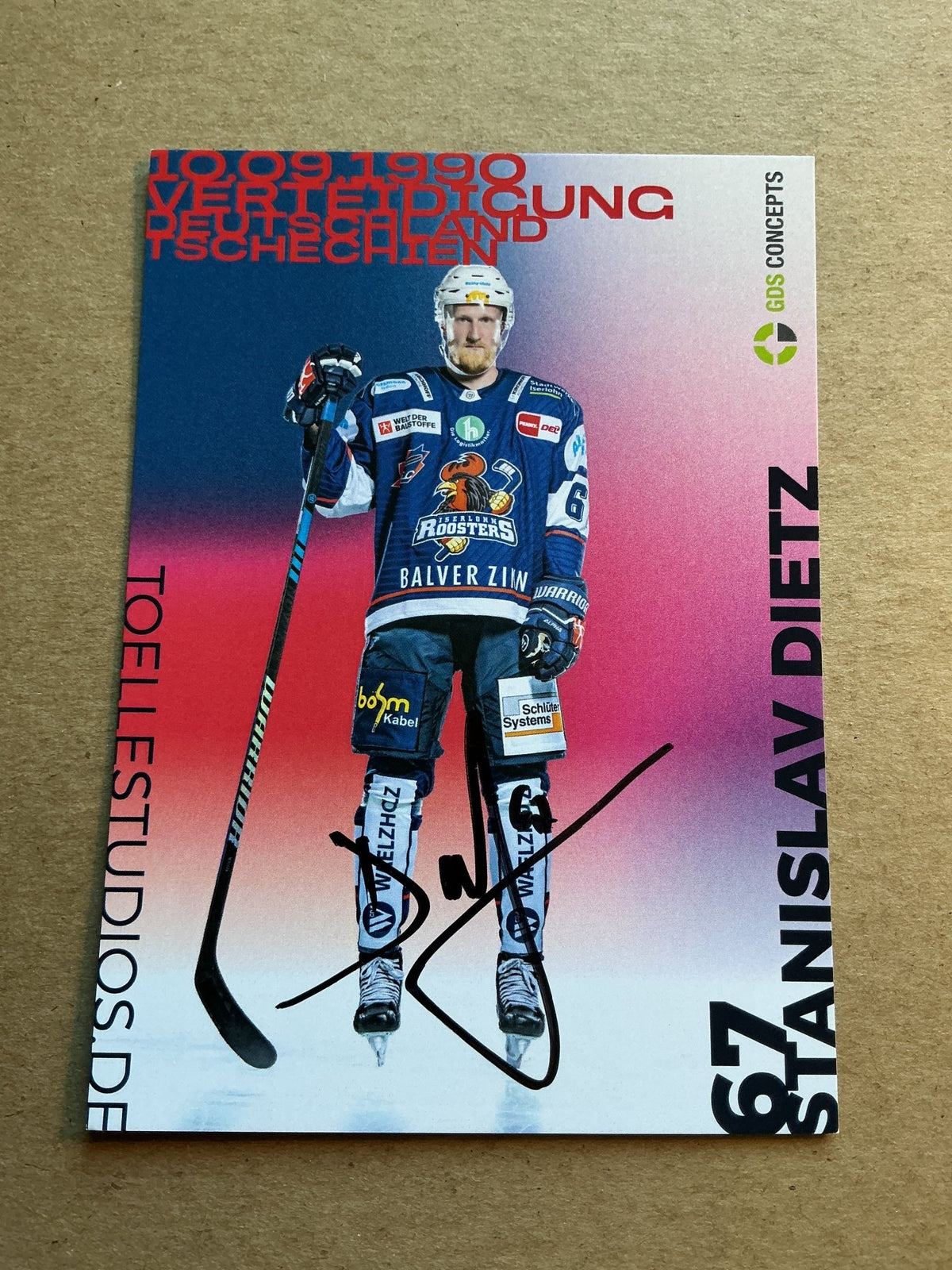 Stanislav Dietz, Germany 🇩🇪 Iserlohn Roosters 2024/25 hand signed - Autographs-World