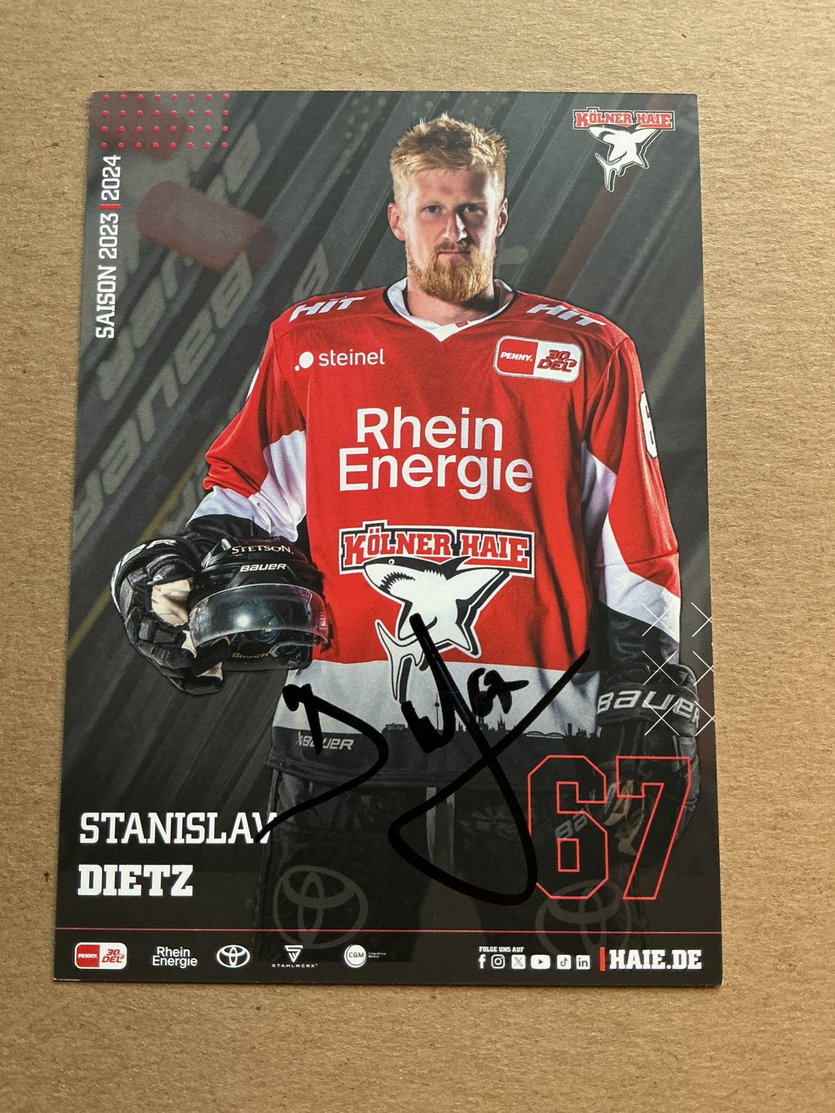 Stanislav Dietz, Germany 🇩🇪 Kölner Haie 2023/24 hand signed - Autographs-World