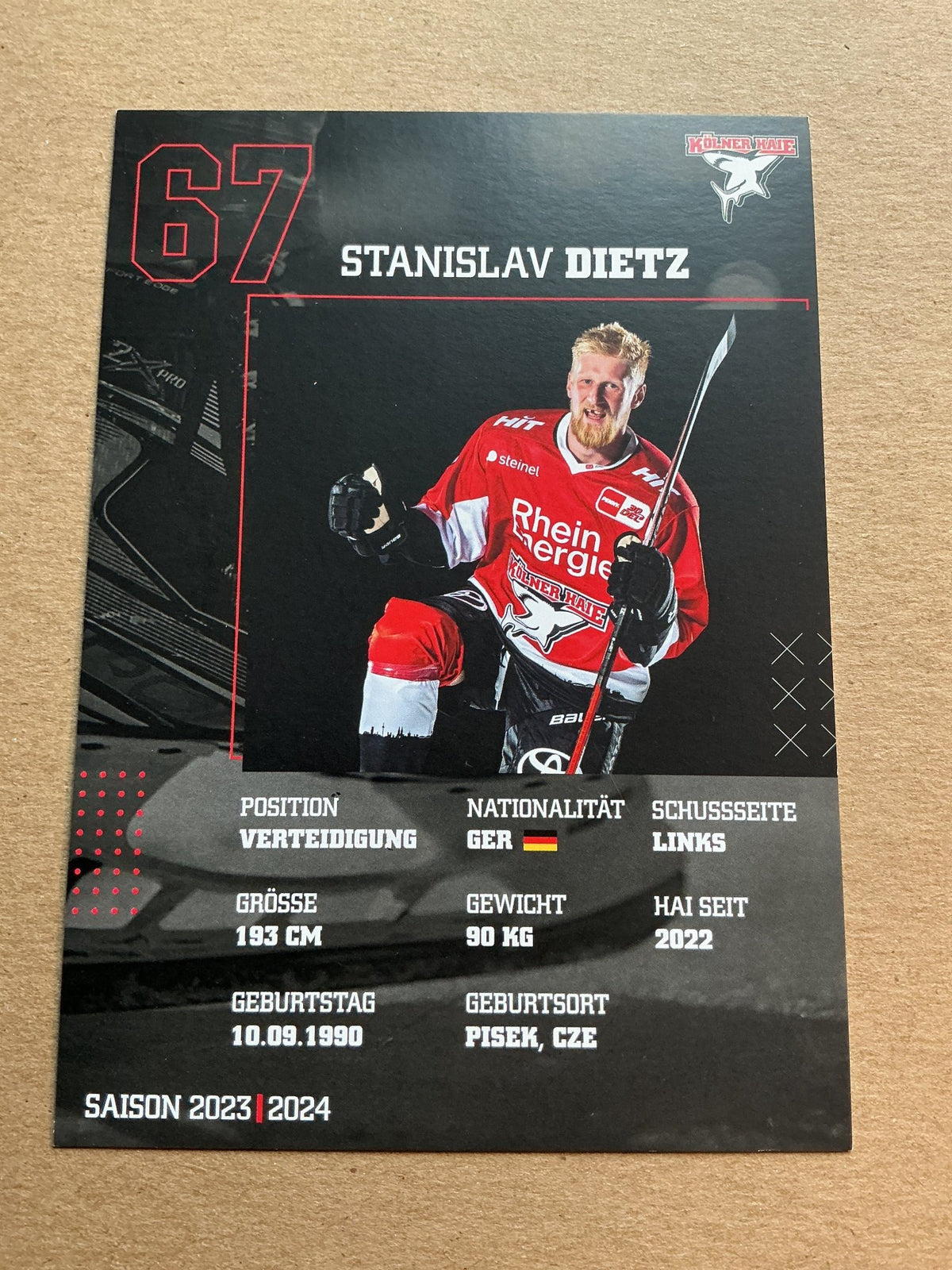Stanislav Dietz, Germany 🇩🇪 Kölner Haie 2023/24 hand signed - Autographs-World