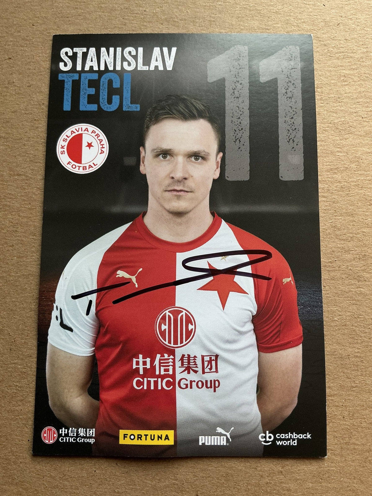 Stanislav Tecl, Czech Republic 🇨🇿 SK Slavia Prague 2019/20 hand signed - Autographs-World