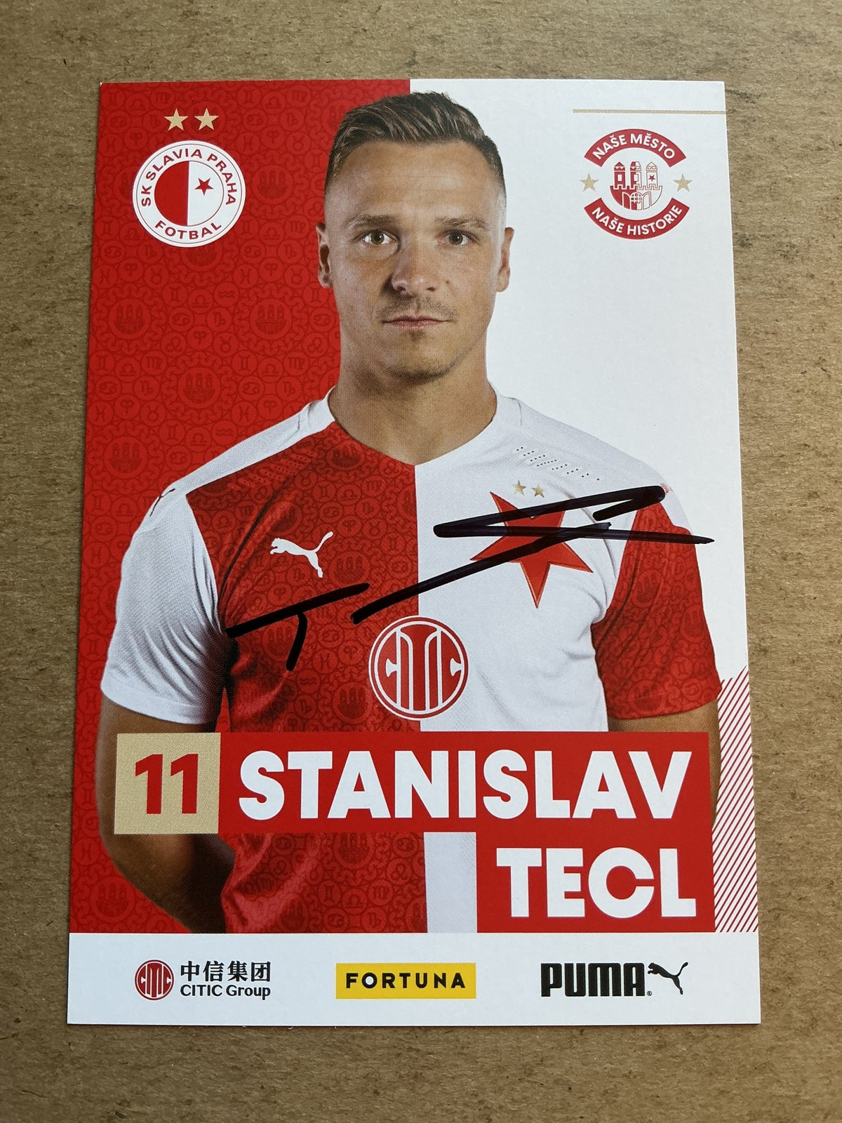 Stanislav Tecl, Czech Republic 🇨🇿 SK Slavia Prague 2020/21 hand signed - Autographs-World