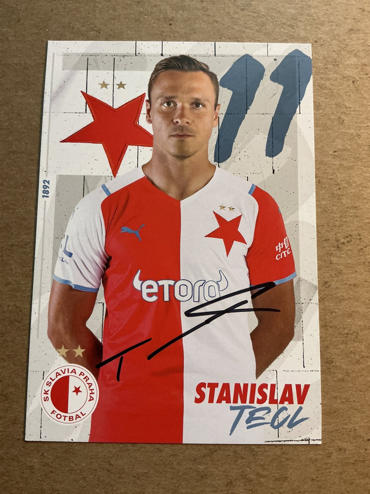 Stanislav Tecl, Czech Republic 🇨🇿 SK Slavia Prague 2021/22 hand signed - Autographs-World