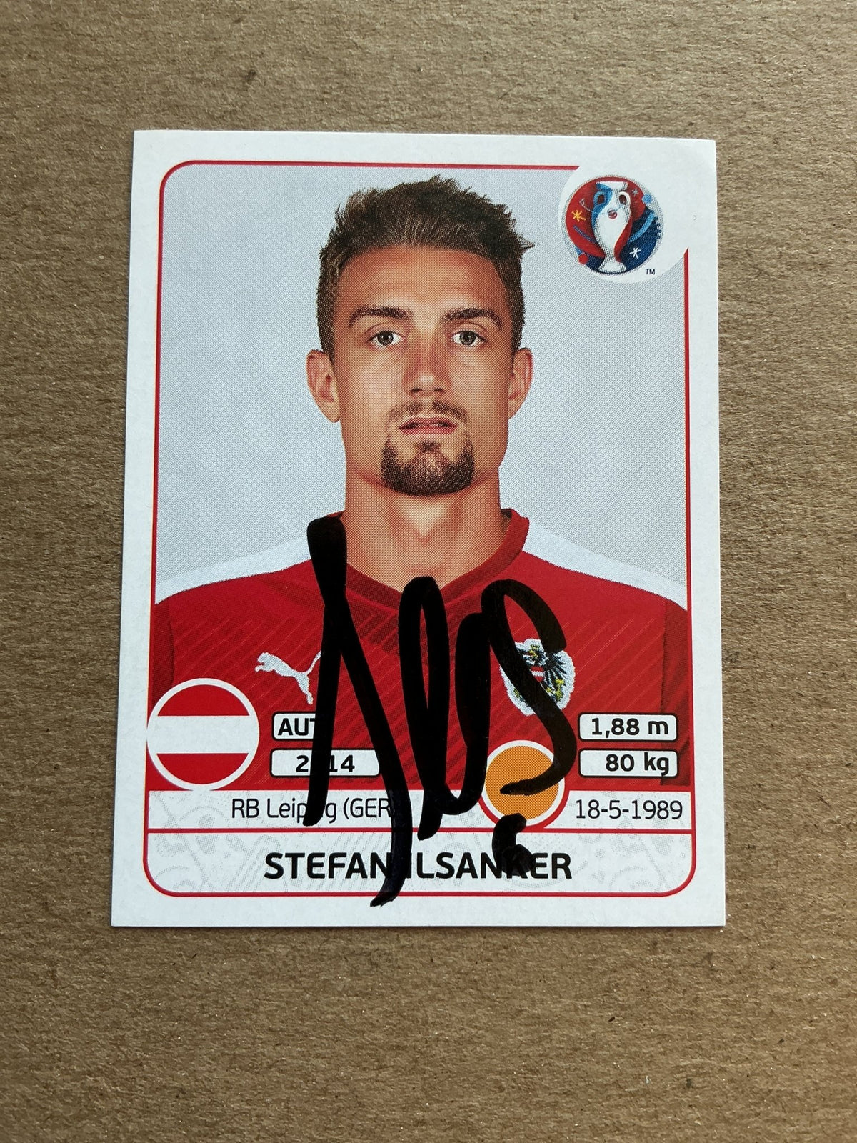 Stefan Ilsanker, Austria 🇦🇹 UEFA Euro 2016 Panini hand signed - Autographs-World
