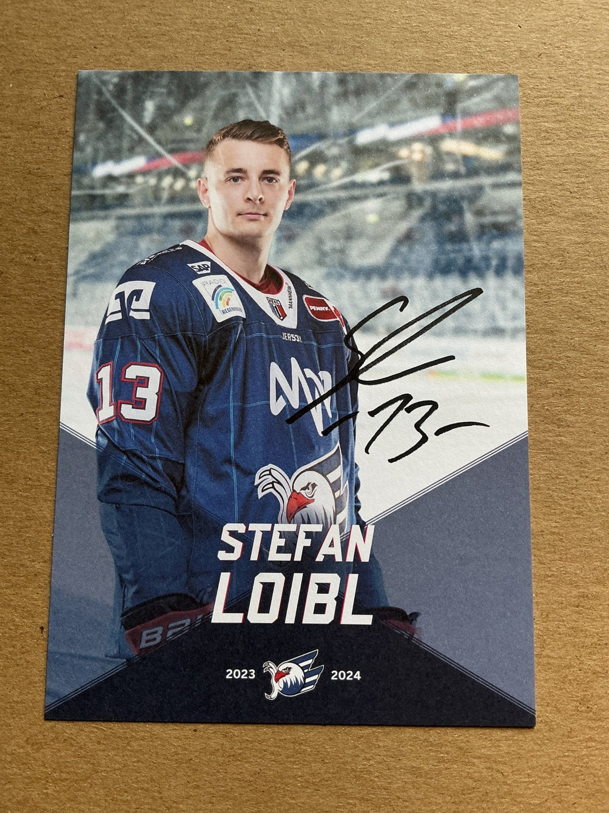 Stefan Loibl, Germany 🇩🇪 Adler Mannheim 2023/24 hand signed - Autographs-World