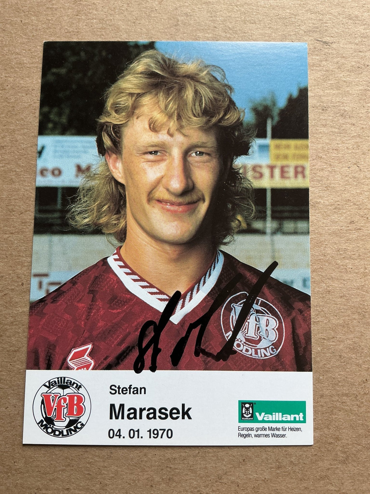 Stefan Marasek, Austria 🇦🇹 VfB Mödling 1992/93 hand signed - Autographs-World