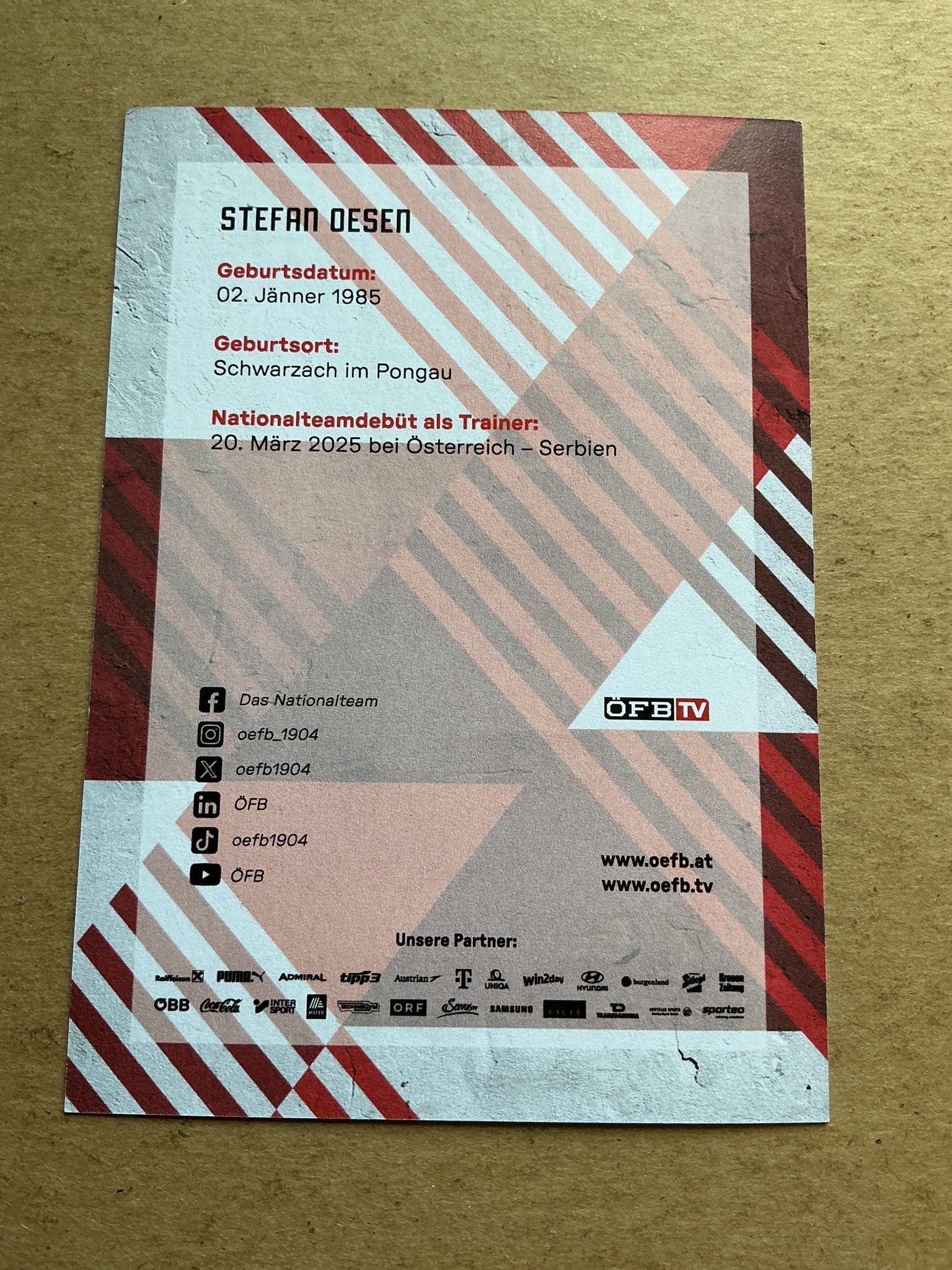 Stefan Oesen, Austria 🇦🇹 FIFA World Cup 2026 hand signed - Autographs-World