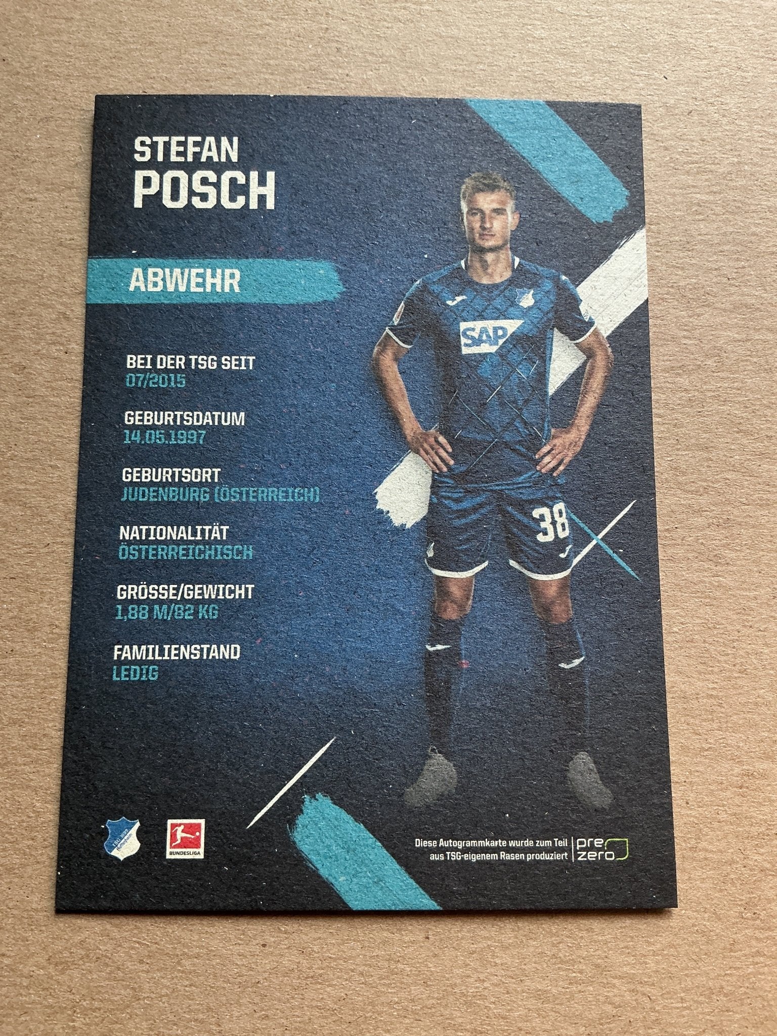 Stefan Posch, Austria 🇦🇹 TSG 1899 Hoffenheim 2019/20 hand signed - Autographs-World