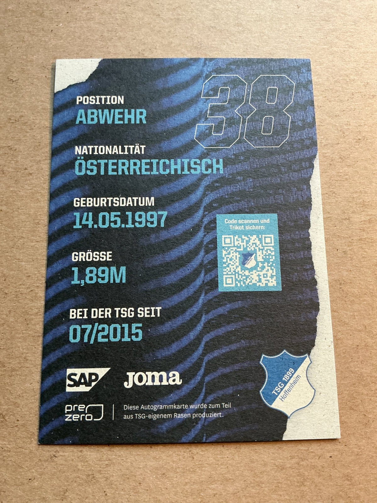 Stefan Posch, Austria 🇦🇹 TSG 1899 Hoffenheim 2021/22 hand signed - Autographs-World